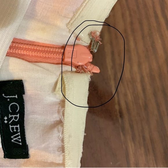 Vintage J Crew Strapless Coral and Cream Dress - Picture 13 of 14